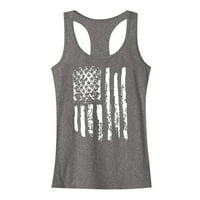 Dianli američke majice za žene u-izrez bluza bez rukava američka zastava Star Striped print ljetne majice