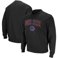 Muški Colosseum Black Boise State Broncos Arc & logotip priključak Twill Pulover dukserica
