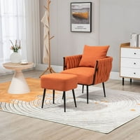 Velvet Accent stolica - Moderna tapacirana fotelja s metalnim okvirom - tufted stolica za dnevni boravak
