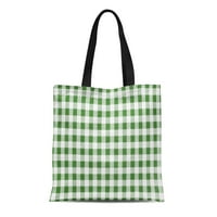 Platno tote torba crvena karirani zeleni piknik uzorak retro gingham tablice izdržljivo za višekratnu