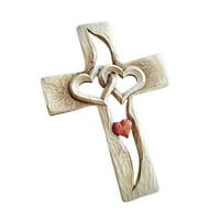 Papaba rezbareni drveni križ, ljubavna križa antikne isklesana drva isprepletena srca osjetljivi križni