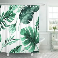 Akvarelni uzorak tropskog lišća gusta ručna džungle drizeri za kupatilo za kupanje