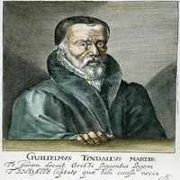 William Tyndale. Negled prevoditeljica Novog zavjeta i Pentateuh: graviranje linije, 17. stoljeće. Poster Print by