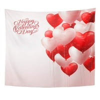 3D realistični bijeli i crveni srčani baloni koji lete u svjetlu za valentine s pozdravom zidne umjetnosti visi tapiserija Početna Dekor za dnevnu sobu spavaća soba spavaonica