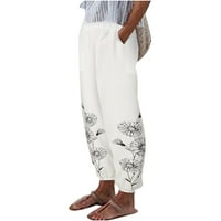 Ljetne pantalone za žene Žensko ljetno casud Udobno labavi džep Solid Bool Hlače hlače Ženske hlače