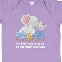 Inktastic Moj babyitter voli me na Mjesec i leđa Slon Porodični poklon Baby Boy ili Baby Girl Bodiysuit