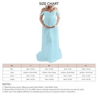 Ženska trudna haljina Elegantna maxi matična haljina puna dužina s ramena Split front materinskom haljinom