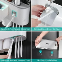 Zidna držač za zube za kupatilo, automatska komplet za raspršivač zuba sa magnetskim čašama Kids & Family