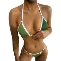 Tawop ženske kupaće kostime žene modni seksi zeleni čvrsti kupaći kostim bikini set dva odijela kupaći