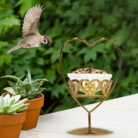 Onhuon Bird Courtyard Bird i vanjski i vanjski i unutarnji uređivač za ukrašavanje Elegantne hranilice u obliku srčanog udjela Simple Patio travnjak i vrt