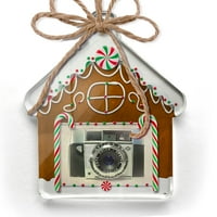 Ornament je tiskao jedno obostrano vintage kamere božićni neonblond