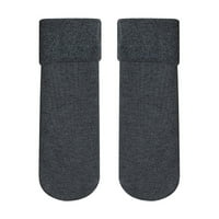Tenjioio zimske čarape čišćenje zimskih čarapa za snijeg Plus baršunaste čarape Žene srednje cijevi pamučne čarape Vertikalni uzorak ravno 50g tople čarape
