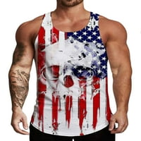 Neilla Muškarci Ljetni vrhovi Američka zastava Print Rezervoari bez rukava Muška majica Muška majica MENS CREW Crt Majica Style A L
