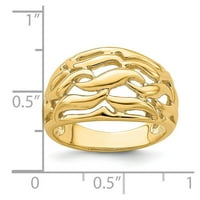 Čvrsta 14k žuto zlato otvorena vrtložna kupola prstenaste veličine 9