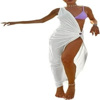 DanceeMangoos Ženska haljina za zabavu, bez rukava jedno-ramena izdubljena koktel plaža duga haljina