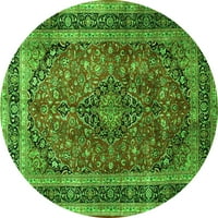 Ahgly Company u zatvorenom okruglom perzijskim zelenim tradicionalnim prostirkama, 8 'runda