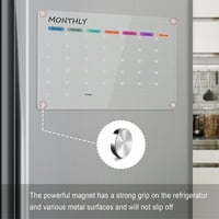 Akrilna magnetska kalendarska ploča za frižider, mjesečni kalendar i prazan daska za hladnjak, naljepnica