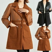 Žene ležerne reverzibilne rever-kapute s dugim rukavima za preveliki kaput sa džepom