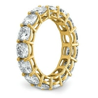 14k žuti zlatni jastuk godišnjica vjenčani večni prsten za vječnost Moissite veličine