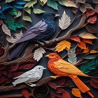 Quilled Wings - Quilled ptice platnena zidna umjetnost