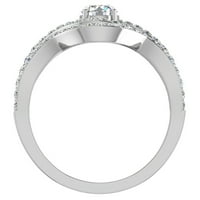 Set za vjenčani prsten za žene okrugli sjajan zaručni prsten sa poboljšanjem vjenčanica Criss Cross