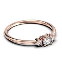 Minimalistiki 0. Carat Slim Oval Cut Diamond Moissite Fairy Angažman prsten, nježni vjenčani prsten u 10K čvrstih ruža zlata, festivalski poklon za njen, pristupačni poklon, osnivački prsten