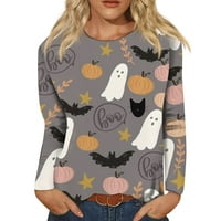 Strugten ženska modna casual longslieve Halloween Print Okrugli vrat Pulover Top Bluza