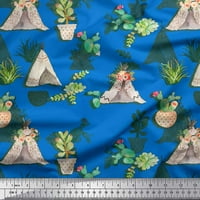 Soimoi plavi pamučni kaktus od pamučnog voija sa stožastom loncem stablom tkaninom od dvorišta široko