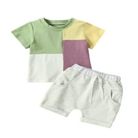 Gwiyeopda Baby Boy Short outfit setovi kratkih rukava kontrastne boje kratke hlače ljetna odjeća set