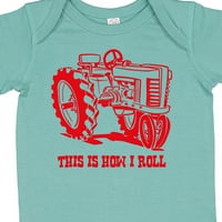 Inktastic ovo je kako se kotrljaju traktor crveni poklon dječaka za djecu ili dječji dječji bodysuit