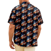 4. jula muška havajska majica SAD Nacionalna zastava Boja blok košulja ovratnik casual svakodnevna odjeća