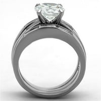 Ženski prstenovi visoko polirani prsten od nehrđajućeg čelika od nehrđajućeg od 316 l sa AAA razredom CZ u Clear TK1436