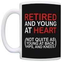 Poklon za penzioniranje u ovaj rudar u penziji i mladi u srcu smiješno umirovljene gag šalica za kafu crna