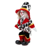 Porculanski nasmijana klauna lutka koja nosi ujednačenu odjeću, smiješna harlekinska lutka, rekviziti,