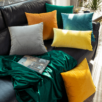 Velvet jastučnice sa zatvaračem, super meki i ugodni luksuzni solidni jastučni jastuci,, jarko žuta