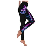 Growesty Ženske hlače Čišćenje Žene Modne leptir Print Yoga Hlače Plus Veličina Casual High Squist Sport