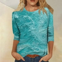 Hanas vrhovi rukavi za žene Slatke grafičke masene bluze casual plus veličina osnovnih vrhova pulover