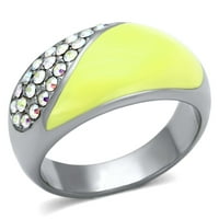 Luxe nakit dizajnira ženski prsten od nehrđajućeg čelika sa kristalima Aurora Borealis - veličine
