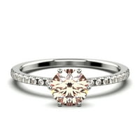 Prekrasna Art Deco 1. Priključak za ručni rez i dijamantski movali zaručni prsten, vjenčani prsten u sterlingu srebra sa poklonom od 18k bijelog zlata za nju, djevojko, ring