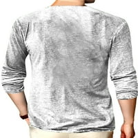 Haite Muška bluza 3D print T majica V izrez Majica Muški pulover muškarci dugih rukava bijeli m