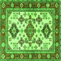 Ahgly Company u zatvorenom okruglom perzijskim zelenim tradicionalnim prostirkama područja, 4 'runda