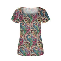 Ženska majica Caveitl, ženska modna tiskana majica Srednjove rukava Bluza Okrugli vrat Ležerne prilike