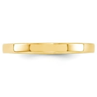 Čvrsta 14k žuto zlato ravna komforna fit muške obične klasične vjenčane prstene veličine 13.5