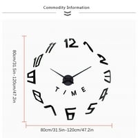 Dainzusyful Zidni dekor Zidni sat Broj DIY 3D Zidni sat Kvarcni urezni ukras Umjetnost ClockHome Decor