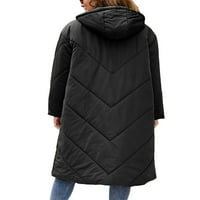 Arvbitana Žene Dugi zimski kaputi Čvrsta boja dugih rukava sa kapuljačom na dugim rukavima Ležerna topla lagana gornja odjeća
