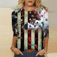 Žene ljetne grafičke majice Dužina duljina rukava s krakovima kratkim majicama Modni ispisani casual plus veličine vrhova