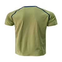 Ljetni vrhovi Ljetni vrhovi Boja blok Majica kratki rukav T majica Modna bluza Henley vrat Osnovni tee