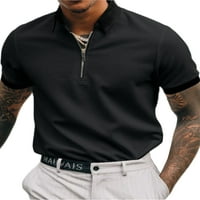Avamo Muns casual majica u boji Solid Color Athletic polo majica blok plaže pulover black m