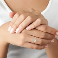 Beegio - konusna baguette rub rez Moissine Lab-Diamond zaručni prsten