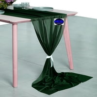 svadbenog čistog šifona trkač za stol za rustikalni boho dekor za vjenčanje za trkače za 14ft - Hunter Green